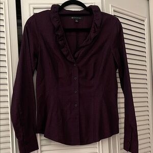 Brooks Brothers Deep Purple Ruffled Blouse